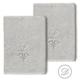 thumbnail image 1 of Authentic Hotel and Spa  100% Turkish Cotton Monica 2PC Embellished Washcloth Set Light Gray D, 1 of 3