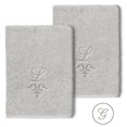 thumbnail image 1 of Authentic Hotel and Spa  100% Turkish Cotton Monica 2PC Embellished Washcloth Set Light Gray G, 1 of 3