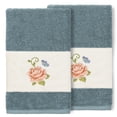 thumbnail image 1 of Authentic Hotel and Spa  100% Turkish Cotton Rebecca 2PC Embellished Hand Towel Set Teal, 1 of 5