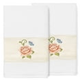 thumbnail image 1 of Authentic Hotel and Spa  100% Turkish Cotton Rebecca 2PC Embellished Hand Towel Set White, 1 of 5