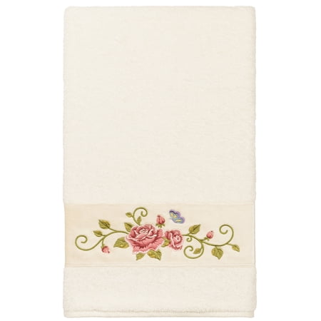 Authentic Hotel and Spa 100% Turkish Cotton Rebecca Embellished Bath Towel Cream