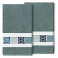 thumbnail image 1 of Authentic Hotel and Spa  100% Turkish Cotton Vivian 2PC Embellished Bath Towel Set Teal, 1 of 5