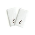 thumbnail image 1 of Authentic Hotel and Spa  2-piece White Turkish Cotton Hand Towels with Brown Script Monogrammed Initial White/Brown E, 1 of 5