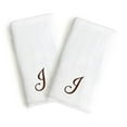 thumbnail image 1 of Authentic Hotel and Spa  2-piece White Turkish Cotton Hand Towels with Brown Script Monogrammed Initial White/Brown J, 1 of 5
