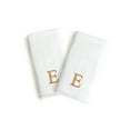 thumbnail image 1 of Authentic Hotel and Spa  2-piece White Turkish Cotton Hand Towels with Gold Block Monogrammed Initial White/E, 1 of 5