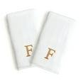 thumbnail image 1 of Authentic Hotel and Spa  2-piece White Turkish Cotton Hand Towels with Gold Block Monogrammed Initial White/F, 1 of 5