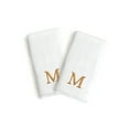 thumbnail image 1 of Authentic Hotel and Spa  2-piece White Turkish Cotton Hand Towels with Gold Block Monogrammed Initial White/M, 1 of 5