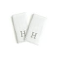 thumbnail image 1 of Authentic Hotel and Spa  2-piece White Turkish Cotton Hand Towels with Grey Block Monogrammed Initial White/H, 1 of 5