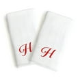 thumbnail image 1 of Authentic Hotel and Spa  2-piece White Turkish Cotton Hand Towels with Holiday Red Script Monogrammed Initial White/H, 1 of 5