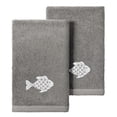 thumbnail image 1 of Authentic Hotel and Spa  2PC Embellished Fingertip Towel Set Charcoal, 1 of 5