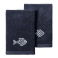 thumbnail image 1 of Authentic Hotel and Spa  2PC Embellished Fingertip Towel Set Marine, 1 of 5