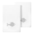 thumbnail image 1 of Authentic Hotel and Spa  2PC Embellished Fingertip Towel Set White, 1 of 5