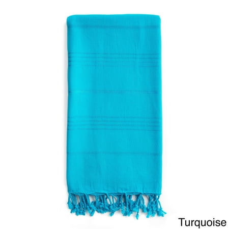 Authentic Hotel and Spa Authentic Pestemal Fouta Sol Tonal Stripe Turkish Cotton Bath/ Beach Towel Turquoise