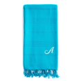 thumbnail image 1 of Authentic Hotel and Spa Authentic Sol Monogrammed Pestemal Fouta Turquoise Blue Tonal Stripe Turkish Cotton Bath/ Beach Towel Turquoise/A, 1 of 5