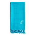 thumbnail image 1 of Authentic Hotel and Spa Authentic Sol Monogrammed Pestemal Fouta Turquoise Blue Tonal Stripe Turkish Cotton Bath/ Beach Towel Turquoise/J, 1 of 5