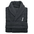thumbnail image 1 of Authentic Hotel and Spa  Charcoal Grey with White Monogrammed Herringbone Weave Turkish Cotton Unisex Bath Robe X L/XL, 1 of 5