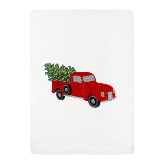 Authentic Hotel and Spa Christmas Truck Hand Towel White