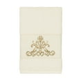 thumbnail image 1 of Authentic Hotel and Spa  Cream Turkish Cotton Scrollwork Embroidered Hand Towel, 1 of 2
