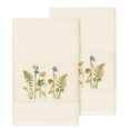 thumbnail image 1 of Authentic Hotel and Spa  Cream Turkish Cotton Wildflowers Embroidered Hand Towels (Set of 2), 1 of 3