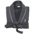 thumbnail image 1 of Authentic Hotel and Spa  Dark Grey Unisex Turkish Cotton Waffle Weave Terry Bath Robe with White Block Monogram J S/M, 1 of 5