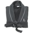 thumbnail image 1 of Authentic Hotel and Spa  Dark Grey Unisex Turkish Cotton Waffle Weave Terry Bath Robe with White Block Monogram L S/M, 1 of 5