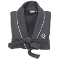 thumbnail image 1 of Authentic Hotel and Spa  Dark Grey Unisex Turkish Cotton Waffle Weave Terry Bath Robe with White Block Monogram Q S/M, 1 of 5