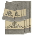thumbnail image 1 of Authentic Hotel and Spa  Grey Turkish Cotton Scrollwork Embroidered 8 piece Towel Set, 1 of 4