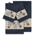 thumbnail image 1 of Authentic Hotel and Spa  Midnight Blue Turkish Cotton Starfish Embroidered 4 piece Towel Set, 1 of 4