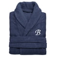thumbnail image 1 of Authentic Hotel and Spa  Midnight Blue with White Monogrammed Herringbone Weave Turkish Cotton Unisex Bath Robe B L/XL, 1 of 5