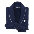 thumbnail image 1 of Authentic Hotel and Spa  Navy Blue Unisex Turkish Cotton Waffle Weave Terry Bath Robe with White Block Monogram T L/XL, 1 of 5