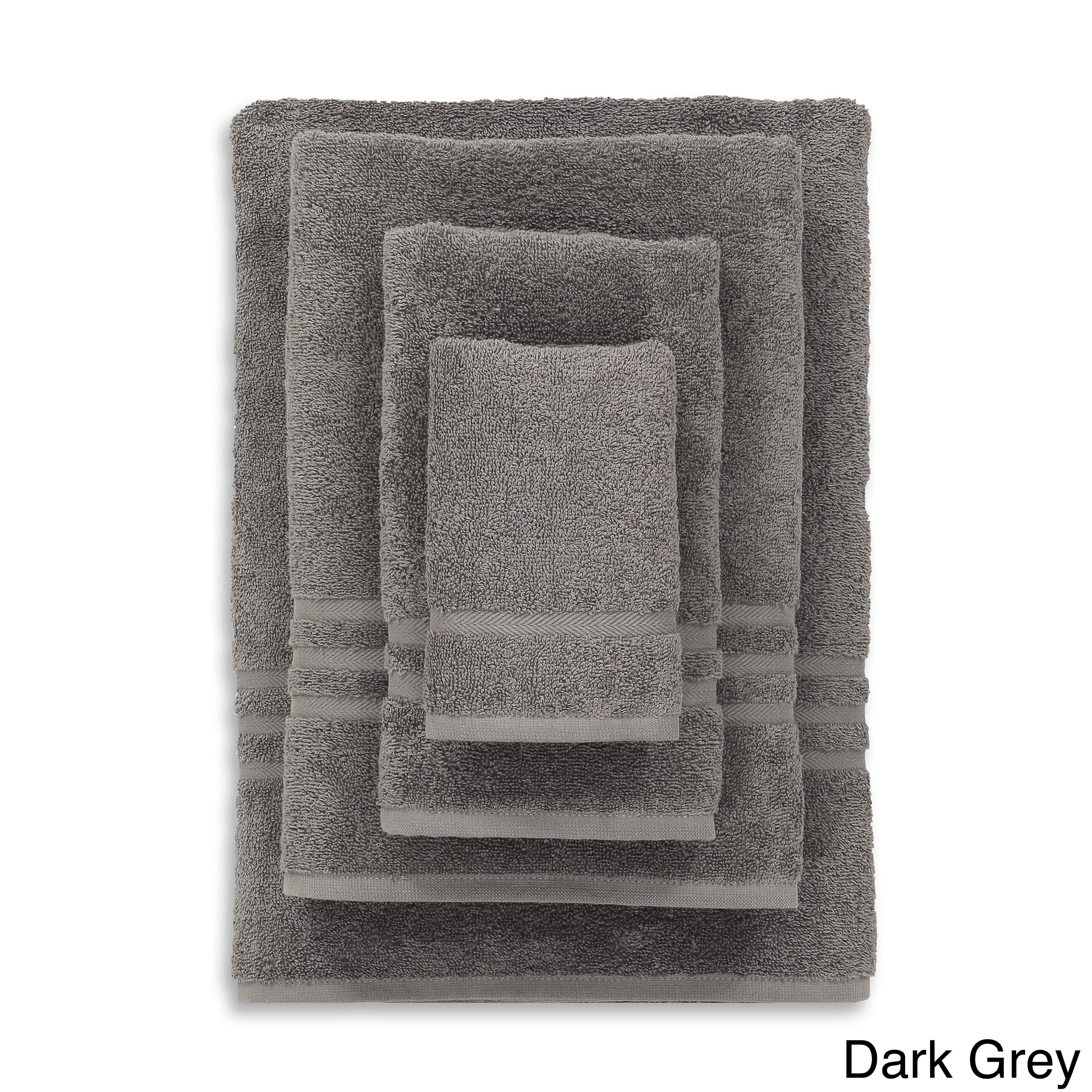 Authentic Hotel and Spa  Omni Turkish Cotton 4-piece Terry Bath Towel Set Dark Grey
