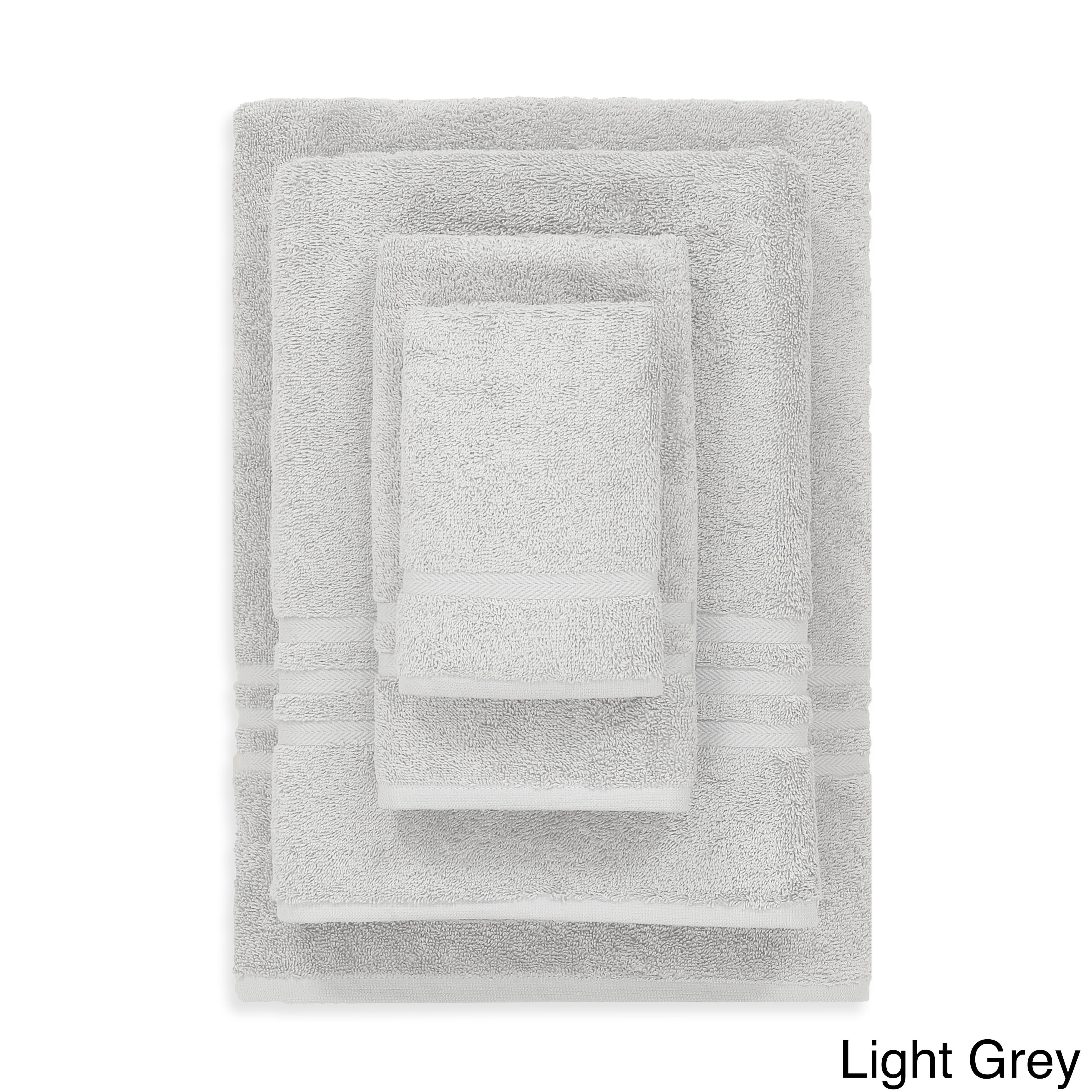 Authentic Hotel and Spa  Omni Turkish Cotton 4-piece Terry Bath Towel Set Light Grey