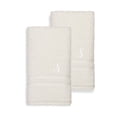 thumbnail image 1 of Authentic Hotel and Spa  Omni Turkish Cotton Terry Set of 2 Cream Hand Towels with White Script Monogrammed Initial S, 1 of 5