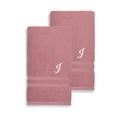 thumbnail image 1 of Authentic Hotel and Spa  Omni Turkish Cotton Terry Set of 2 Tea Rose Hand Towels with White Script Monogrammed Initial Pink/I, 1 of 5