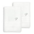 thumbnail image 1 of Authentic Hotel and Spa  Omni Turkish Cotton Terry Set of 2 White Bath Towels with Grey Script Monogrammed Initial White/P, 1 of 5