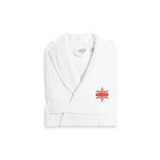 Authentic Hotel and Spa  Red Snowflake Terry Cloth Turkish Cotton Bath Robe S/M