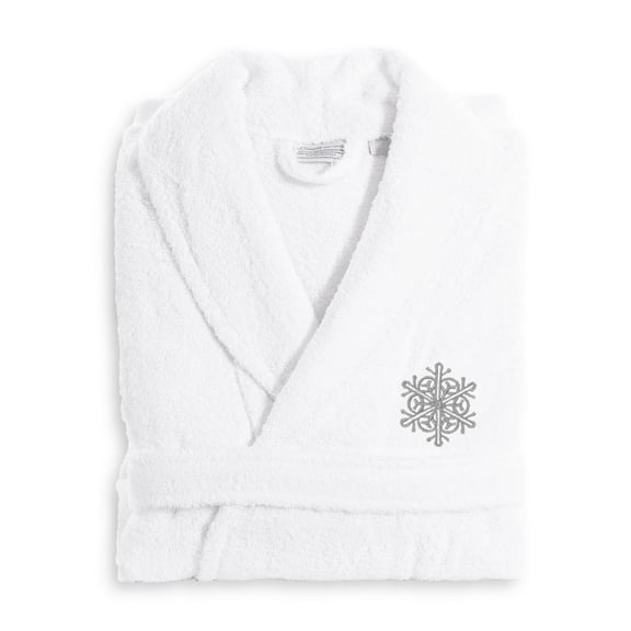 Authentic Hotel and Spa  Silver Snowflake Terry Cloth Turkish Cotton Bath Robe S/M