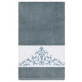 thumbnail image 1 of Authentic Hotel and Spa  Teal Blue Turkish Cotton Scrollwork Embroidered Bath Towel, 1 of 2