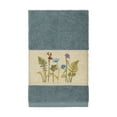thumbnail image 1 of Authentic Hotel and Spa  Teal Blue Turkish Cotton Wildflowers Embroidered Hand Towel, 1 of 2