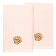 thumbnail image 1 of Authentic Hotel and Spa  Turkish Cotton Aaron 2PC Embellished Fingertip Towel Set Blush, 1 of 5