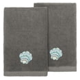 thumbnail image 1 of Authentic Hotel and Spa  Turkish Cotton Aaron 2PC Embellished Fingertip Towel Set Charcoal, 1 of 5