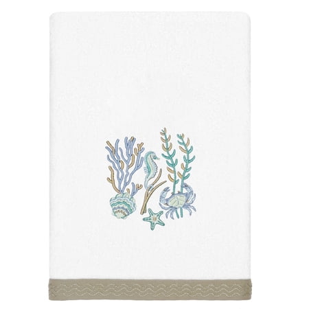 Authentic Hotel and Spa Turkish Cotton Aaron 3PC Embellished Towel Set White