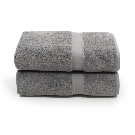 Authentic Hotel and Spa Turkish Cotton Bath Towels (Set of 2) Charcoal
