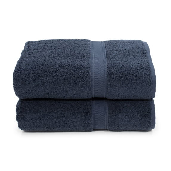 Authentic Hotel and Spa Turkish Cotton Bath Towels (Set of 2) Navy Blue