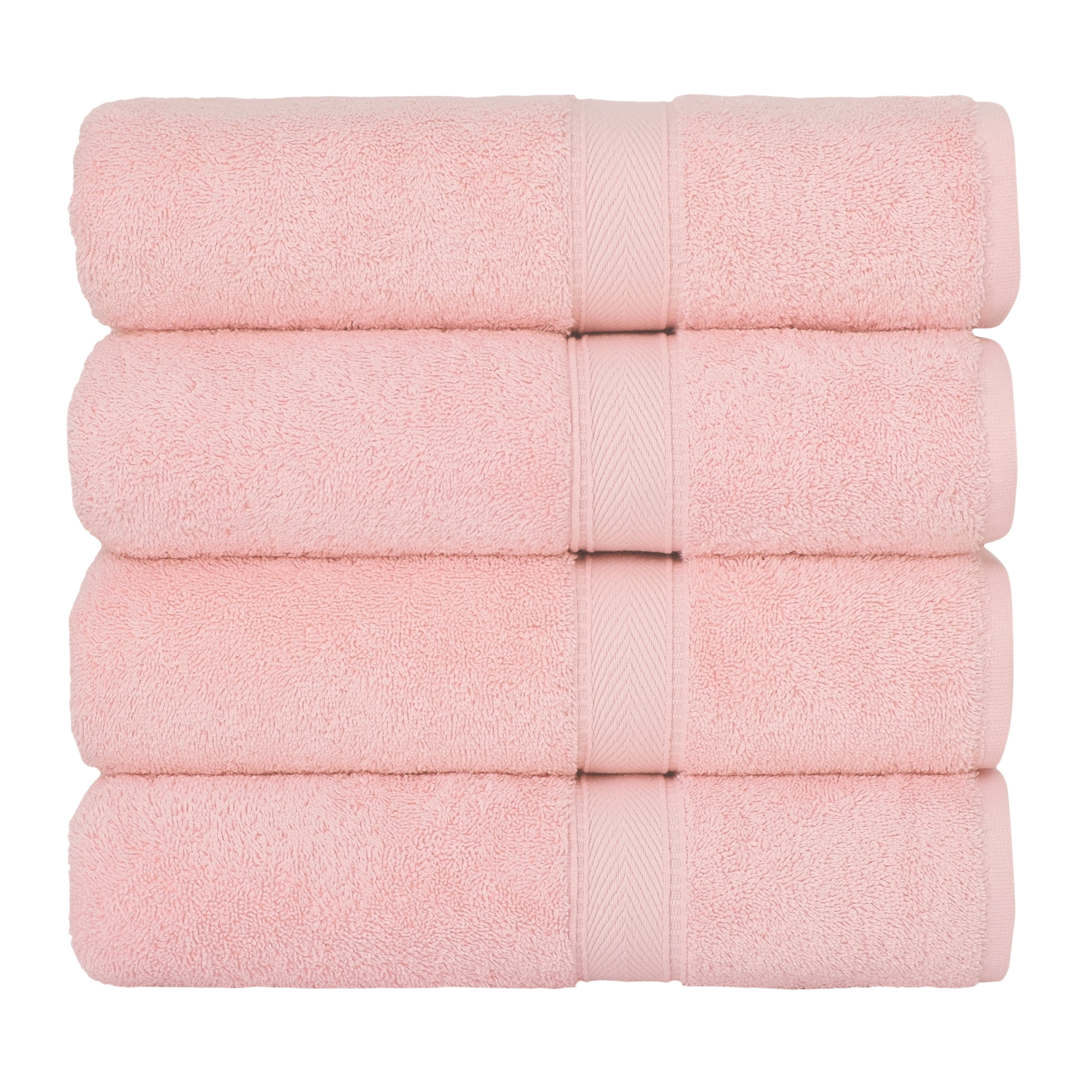 Oversized Pink Turkish Cotton Bath Towel Set
