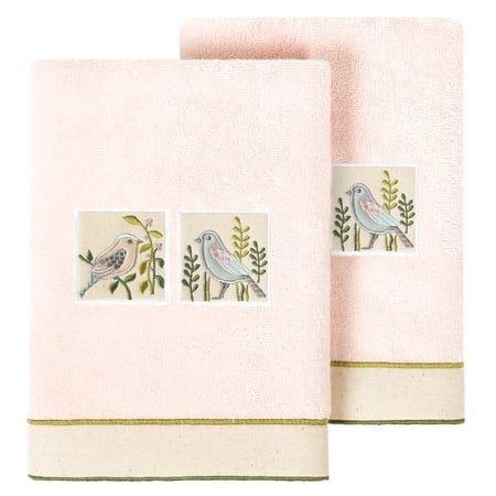 Authentic Hotel and Spa Turkish Cotton Belinda 2PC Hand Towel Set Blush