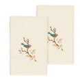 thumbnail image 1 of Authentic Hotel and Spa  Turkish Cotton Blue Bird Embroidered Cream 2-piece Towel Hand Set, 1 of 3