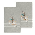 thumbnail image 1 of Authentic Hotel and Spa  Turkish Cotton Blue Bird Embroidered Light Grey 2-piece Towel Hand Set, 1 of 2