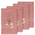 thumbnail image 1 of Authentic Hotel and Spa  Turkish Cotton Blue Bird Embroidered Tea Rose 4-piece Hand Towel Set, 1 of 2
