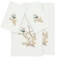 thumbnail image 1 of Authentic Hotel and Spa  Turkish Cotton Blue Bird Embroidered White 4-piece Towel Set, 1 of 5